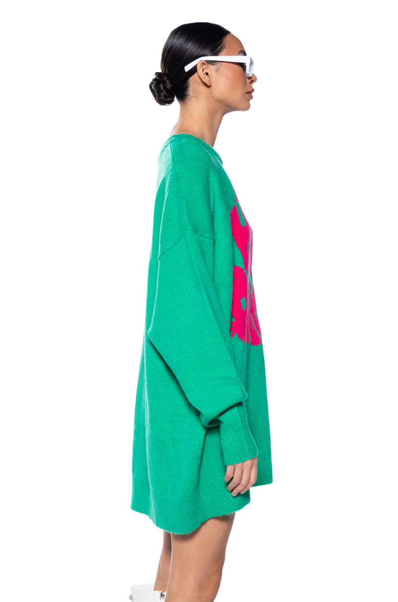 HOT DAMN LONG SLEEVE SWEATER DRESS
