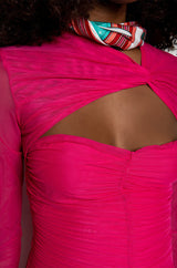 HOT GIRL RUCHED MIDI DRESS