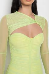 HOT GIRL RUCHED MIDI DRESS