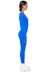 HOT GIRL WALK LONG SLEEVE CATSUIT IN BLACK