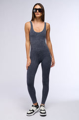 HOT GIRL WALK SLEEVELESS CATSUIT IN CHARCOAL