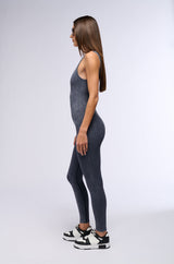 HOT GIRL WALK SLEEVELESS CATSUIT IN CHARCOAL