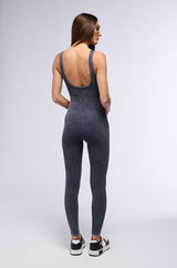 HOT GIRL WALK SLEEVELESS CATSUIT IN CHARCOAL