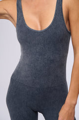 HOT GIRL WALK SLEEVELESS CATSUIT IN CHARCOAL