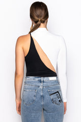 HOT N COLD MESH PANEL ONE SHOULDER BODYSUIT