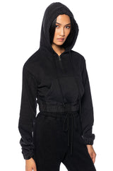 HURRICANE HALF ZIP CROPPED HOODIE