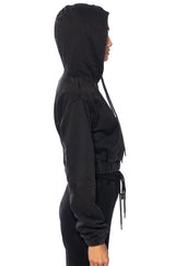 HURRICANE HALF ZIP CROPPED HOODIE