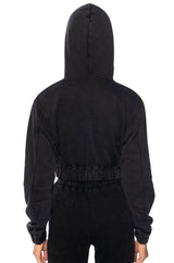 HURRICANE HALF ZIP CROPPED HOODIE