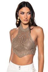 HURRY UP CROCHET HALTER TOP