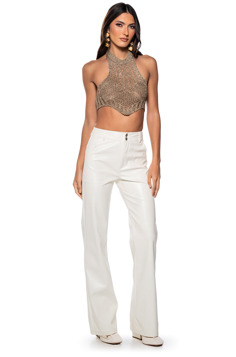 HURRY UP CROCHET HALTER TOP