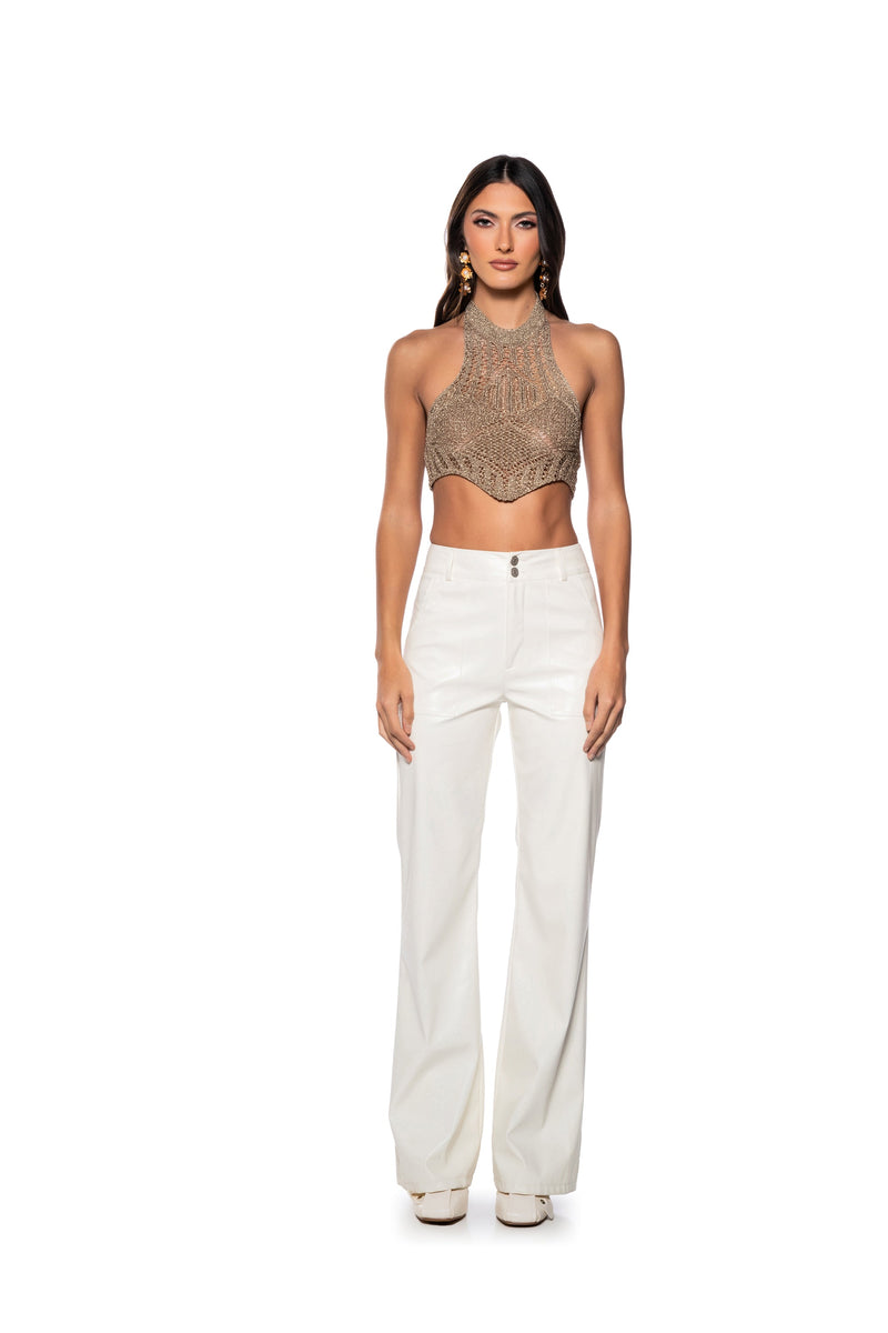 HURRY UP CROCHET HALTER TOP