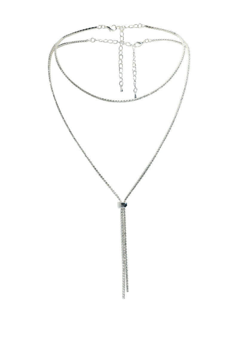 I AM EVERYTHING SLIDE LONG NECKLACE IN SILVER