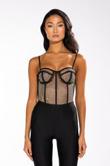 I LIKE THE WAY U MOVE RHINESTONE MESH SLEEVELESS BODYSUIT