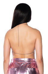 ICE QUEEN RHINESTONE HALTER TOP