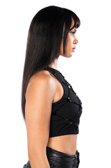 IMPACT EMBELLISHED TANK TOP IN BLACK