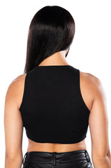 IMPACT EMBELLISHED TANK TOP IN BLACK