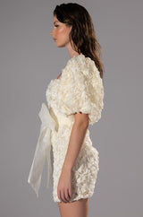 IN FULL BLOOM TEXTURED MINI DRESS
