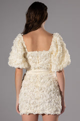 IN FULL BLOOM TEXTURED MINI DRESS