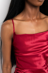 IN IT TO WIN SATIN MAXI DRESS