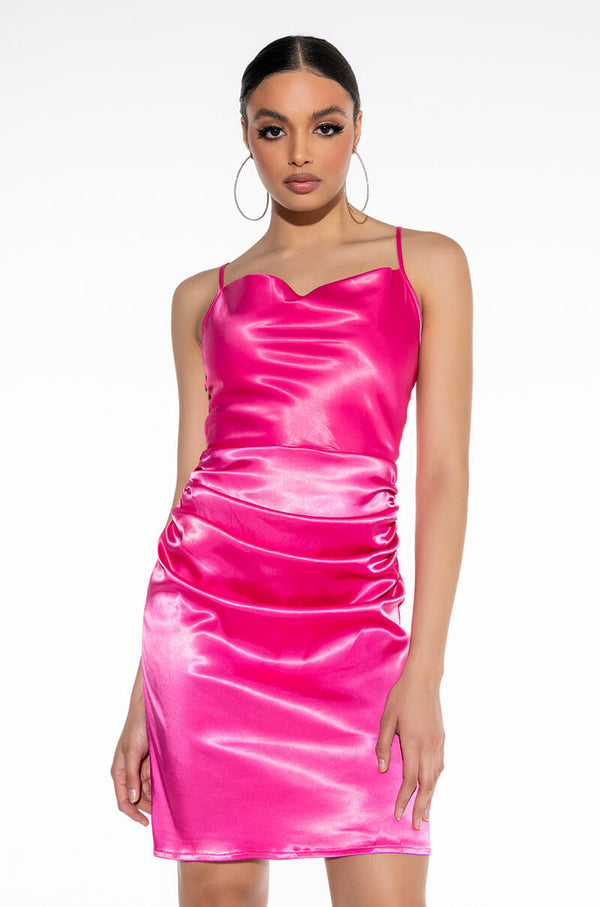 IN IT TO WIN SATIN MAXI DRESS