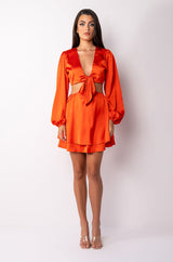 IN LOVE WITH THIS MINI LOW V NECK DRESS