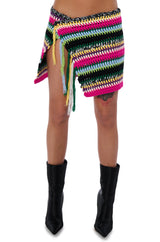 IN MY ELEMENT CROCHET KNIT MINI SKIRT