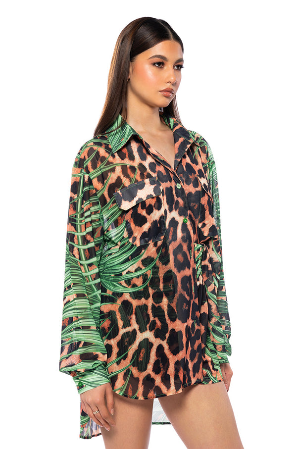 IN PARADISE OVERSIZED FLOWY BLOUSE