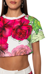 IN SEASON EMBELLISHED CROP TEE