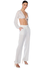 IN THE GROOVE TIE FRONT RHINESTONE TOP