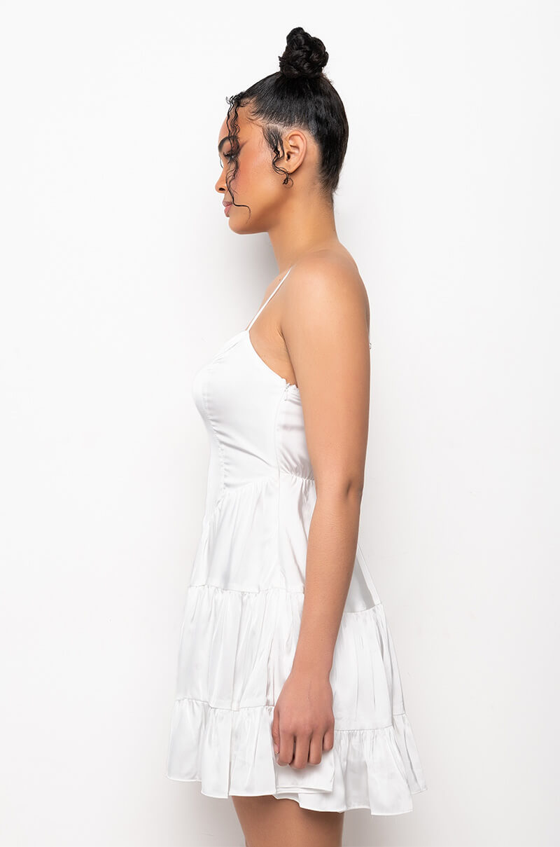 IN THE MOMENT FIT AND FLARE MINI DRESS