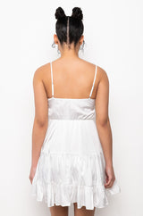 IN THE MOMENT FIT AND FLARE MINI DRESS
