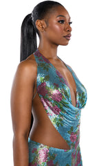 FLORAL CHAINMAIL HALTER SET