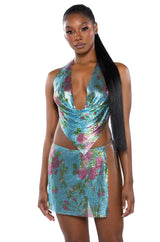 FLORAL CHAINMAIL HALTER SET