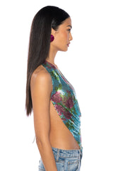 FLORAL CHAINMAIL HALTER SET