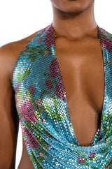 FLORAL CHAINMAIL HALTER SET