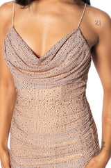 IN THE NUDE EMBELLISHED MINI DRESS