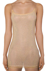 IN THE NUDE RHINESTONE BACKLESS MINI DRESS