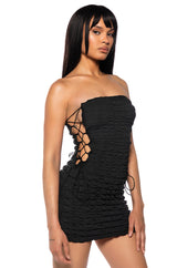 IN YOUR DREAMS SIDE TIE MINI DRESS