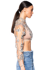 AKIRA BIRTHDAY EMBELLISHED RHINESTONE TOP