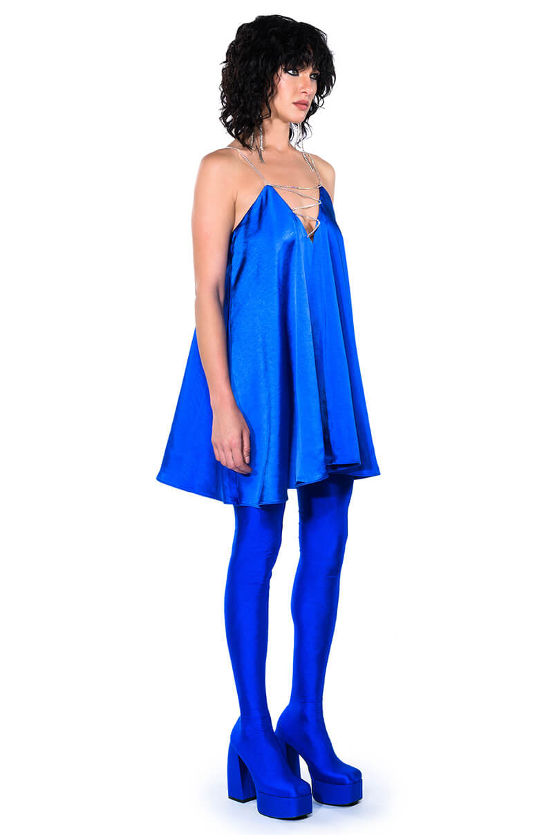 INEZ SLEEVELESS TRAPEZE MINI DRESS