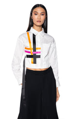 INSEPARABLE BUTTON DOWN STRIPED POPLIN SHIRT