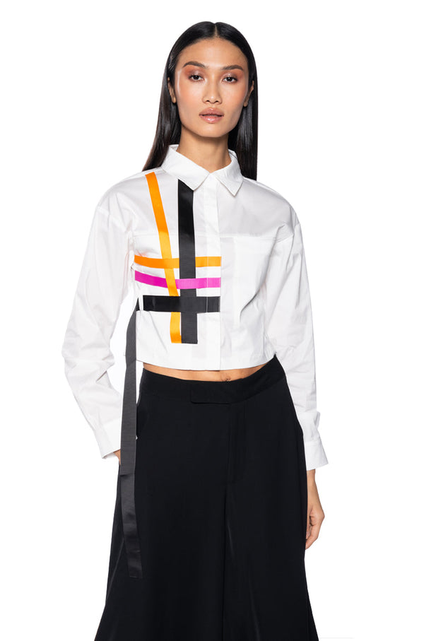 INSEPARABLE BUTTON DOWN STRIPED POPLIN SHIRT