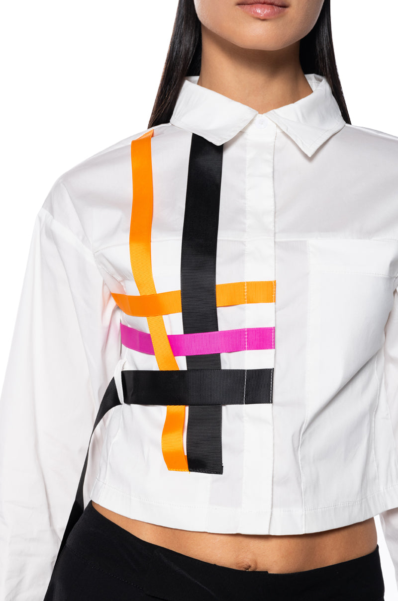 INSEPARABLE BUTTON DOWN STRIPED POPLIN SHIRT