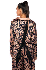 INTO THE NIGHT SATIN BUTTONDOWN