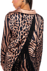 INTO THE NIGHT SATIN BUTTONDOWN