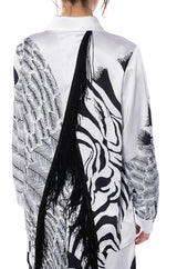 INTO THE NIGHT SATIN BUTTONDOWN