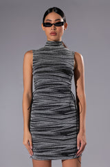 INTO THE NIGHT SIDE LACE MINI DRESS