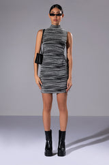INTO THE NIGHT SIDE LACE MINI DRESS