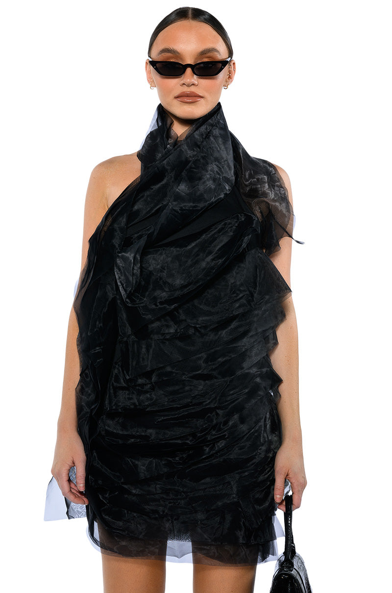 ISADORA BELTED HALTER NECK MINI DRESS