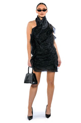 ISADORA BELTED HALTER NECK MINI DRESS